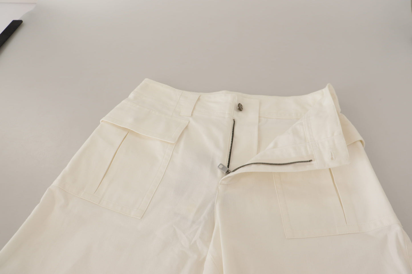 Dolce & Gabbana White High Waist Tapered Women Cotton Pants