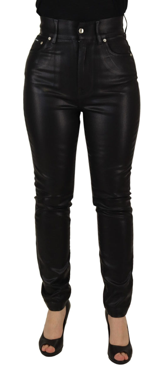 Dolce & Gabbana Black Washed High Waist Skinny Denim Pants