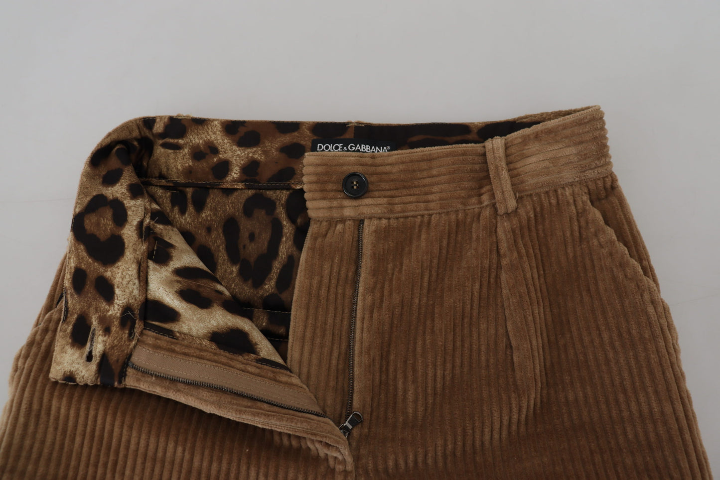 Dolce & Gabbana Brown Tapered Corduroy Cotton Pants