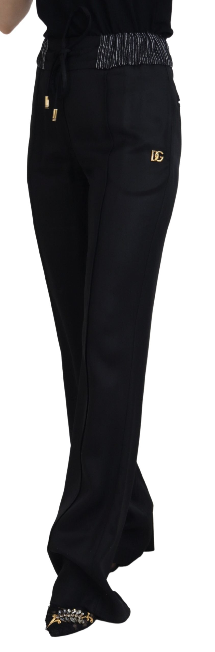 Dolce & Gabbana Black Straight Fit Cotton Pants