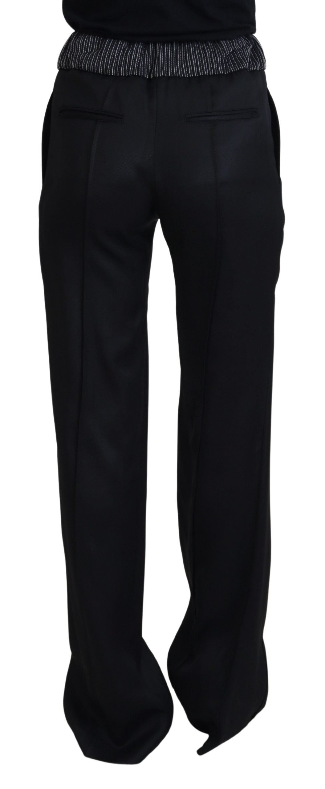 Dolce & Gabbana Black Straight Fit Cotton Pants