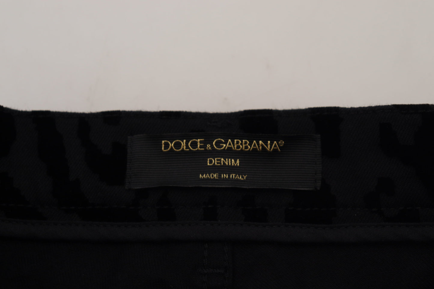 Dolce & Gabbana Black Leopard Skinny Denim Jeans