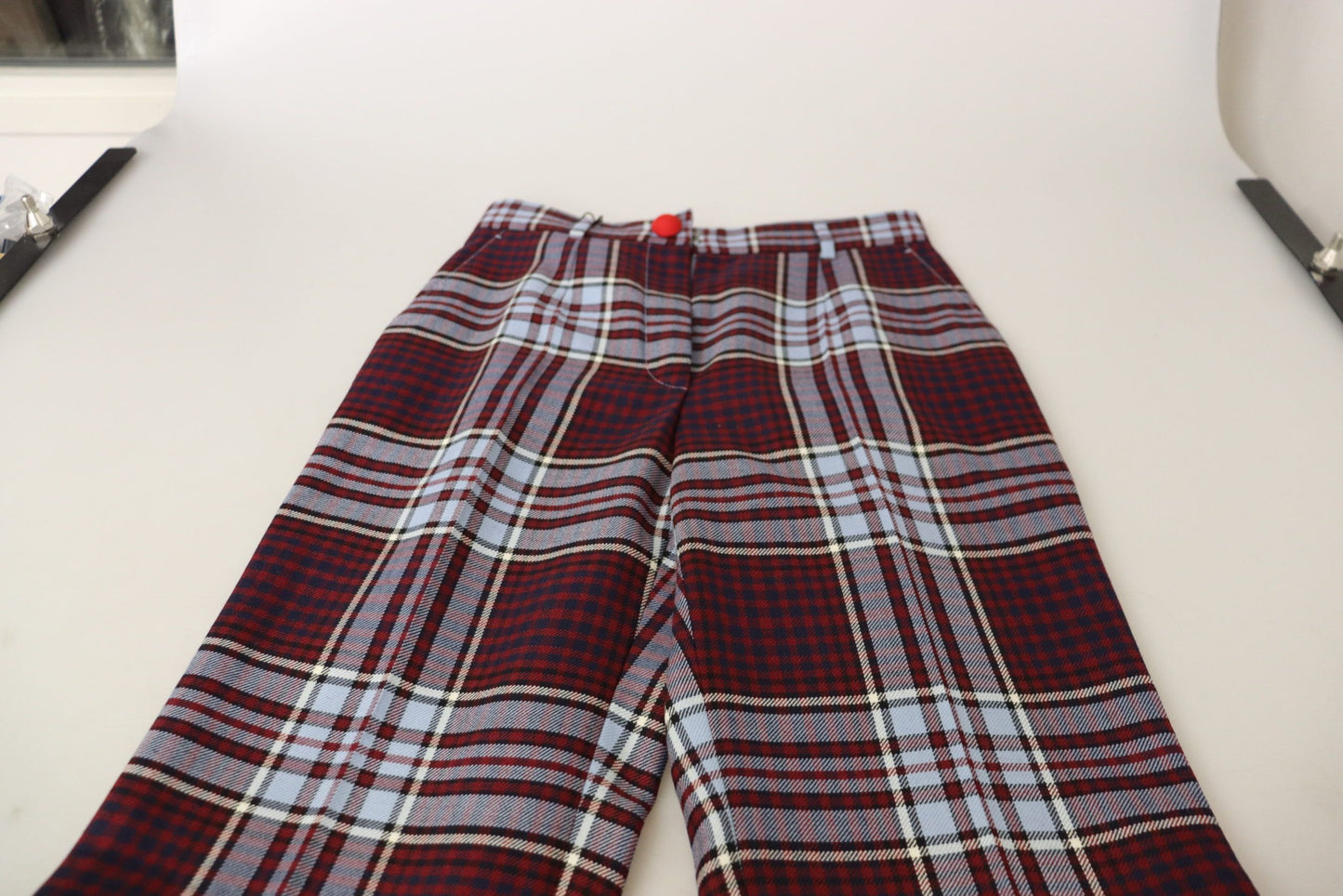 Dolce & Gabbana Gray Checked High Waist Cropped Trouser Pants