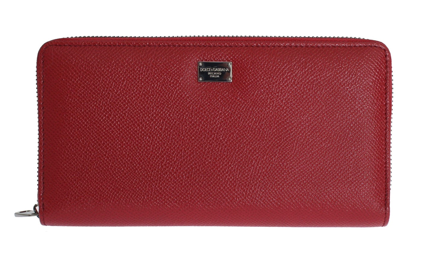 Dolce & Gabbana Red Dauphine Leather Zip Around Continental Wallet