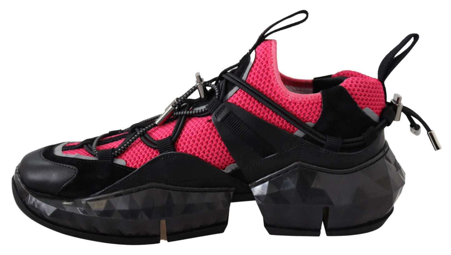 Jimmy Choo Diamond Black Pink Leather Sneaker