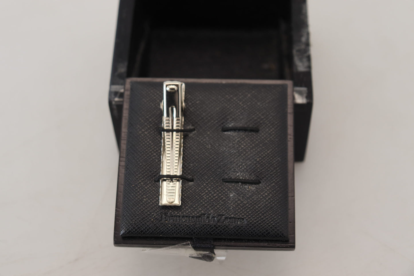 Ermenegildo Zegna Silver Tone Brass Men Tie Clip