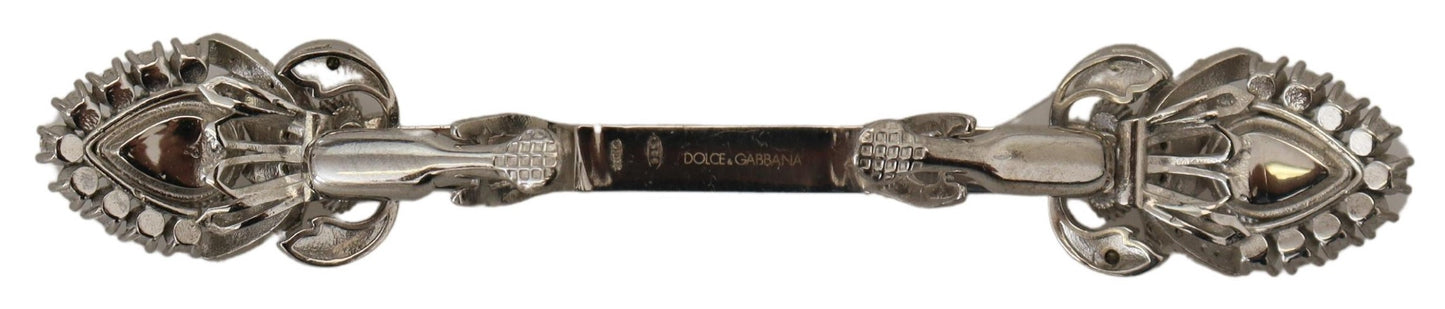 Dolce & Gabbana 925 Sterling Silver Crystals Pin Collar Brooch