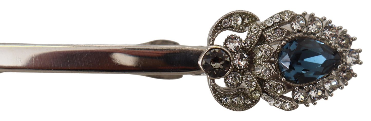 Dolce & Gabbana 925 Sterling Silver Crystals Pin Collar Brooch