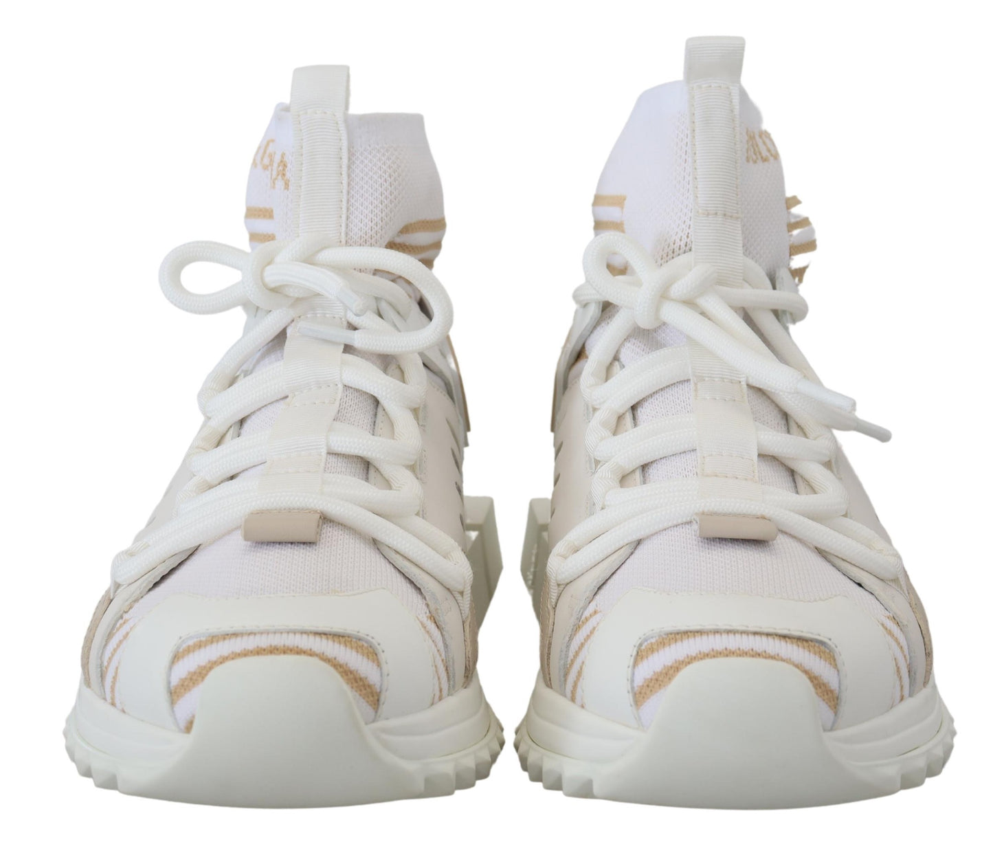 Dolce & Gabbana White Beige Sorrento Sneakers Shoes