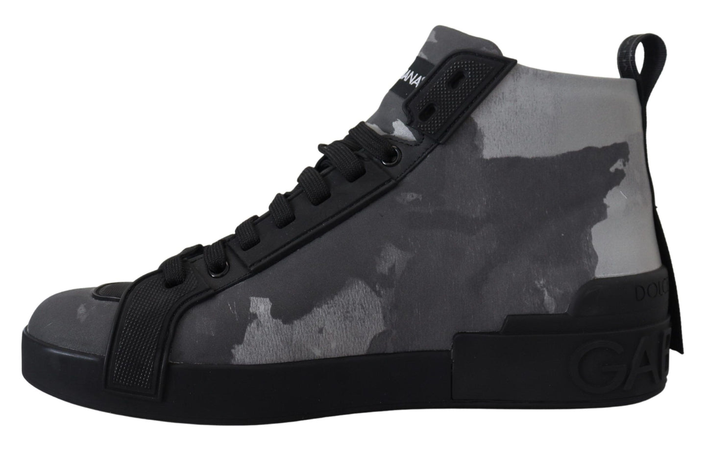 Dolce & Gabbana Gray Canvas Cotton High Tops Sneakers Shoes