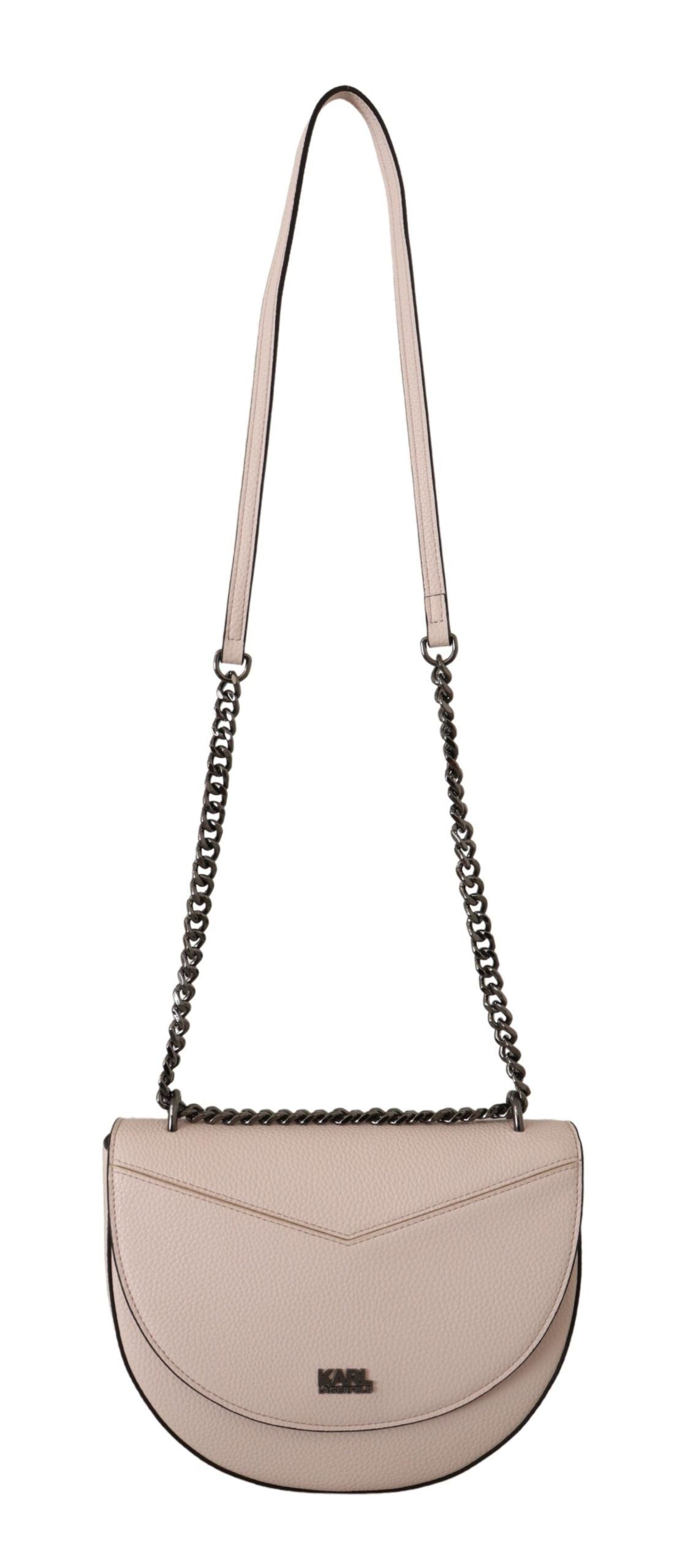 Karl Lagerfeld Light Pink Mauve Leather Shoulder Bag