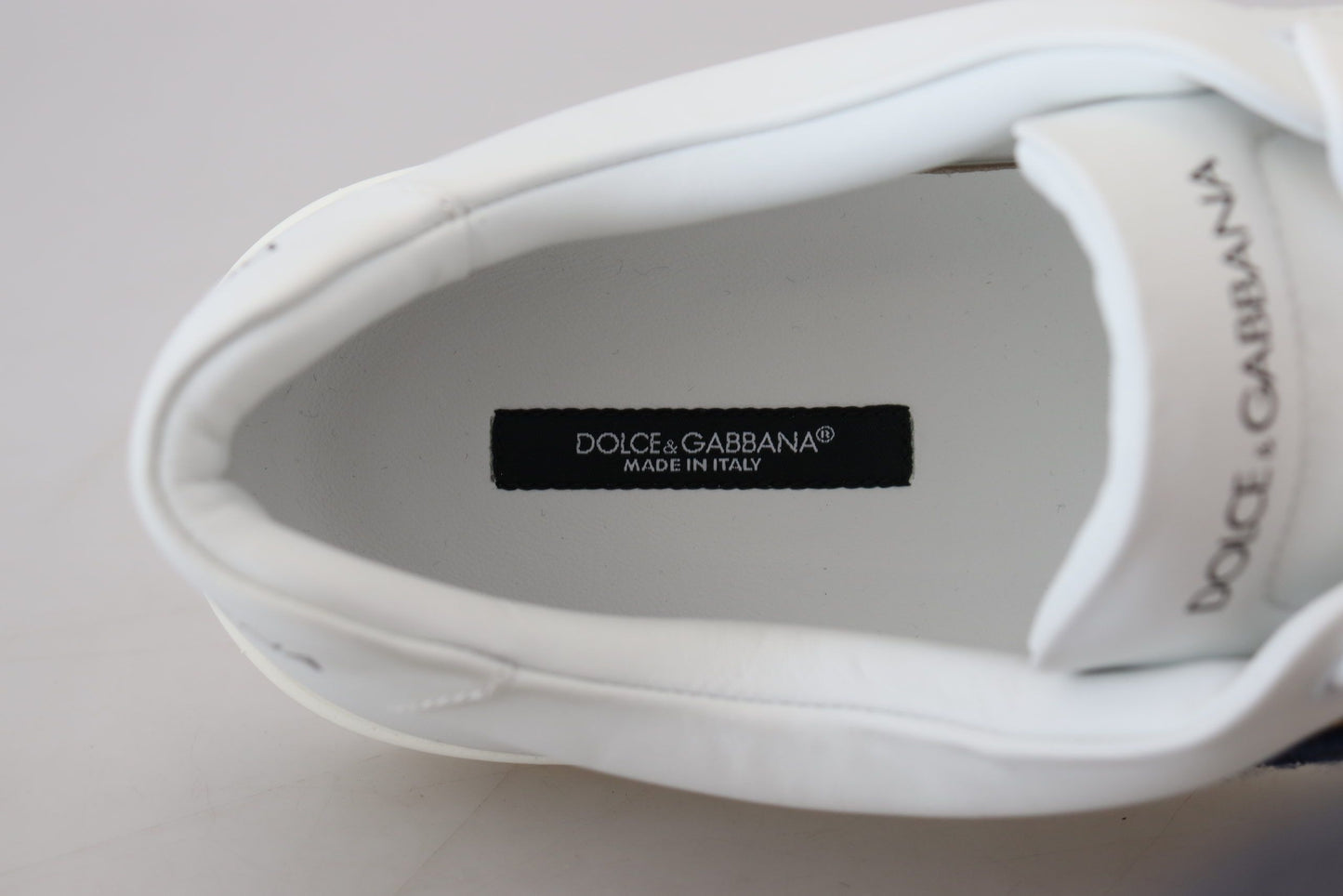 Dolce & Gabbana White Leather DG Logo Casual Sneakers Shoes