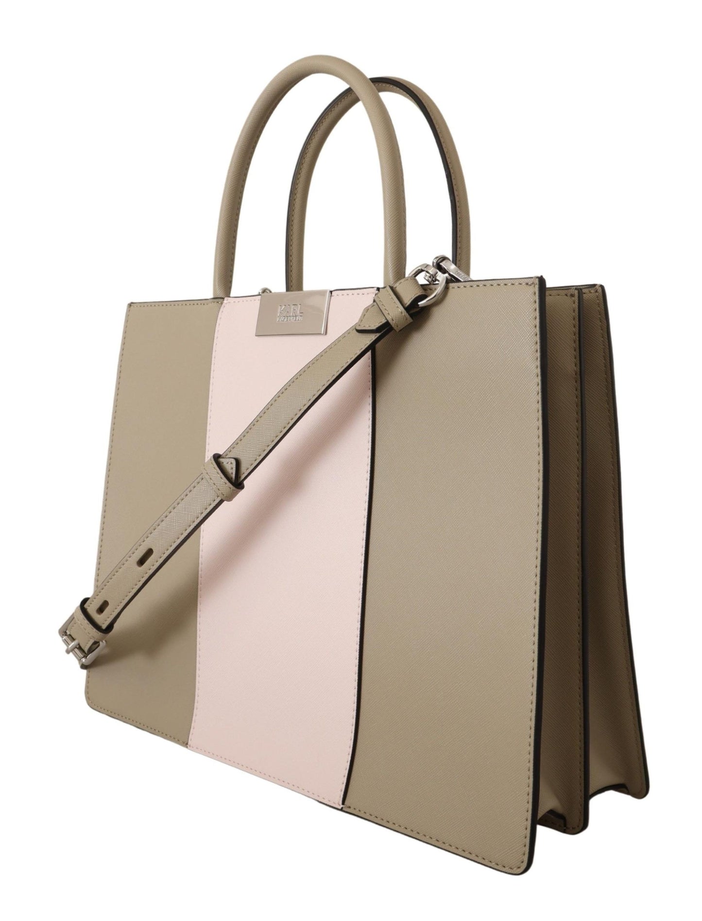 Karl Lagerfeld Sage Green Polyurethane Tote Shoulder Bag