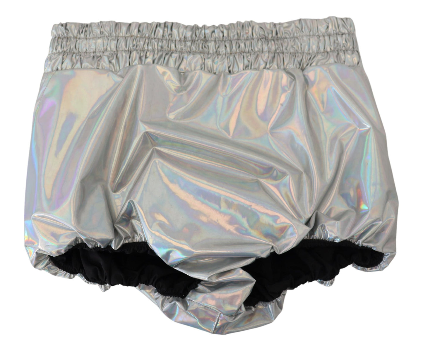 Dolce & Gabbana Silver Holographic High Waist Hot Pants Shorts