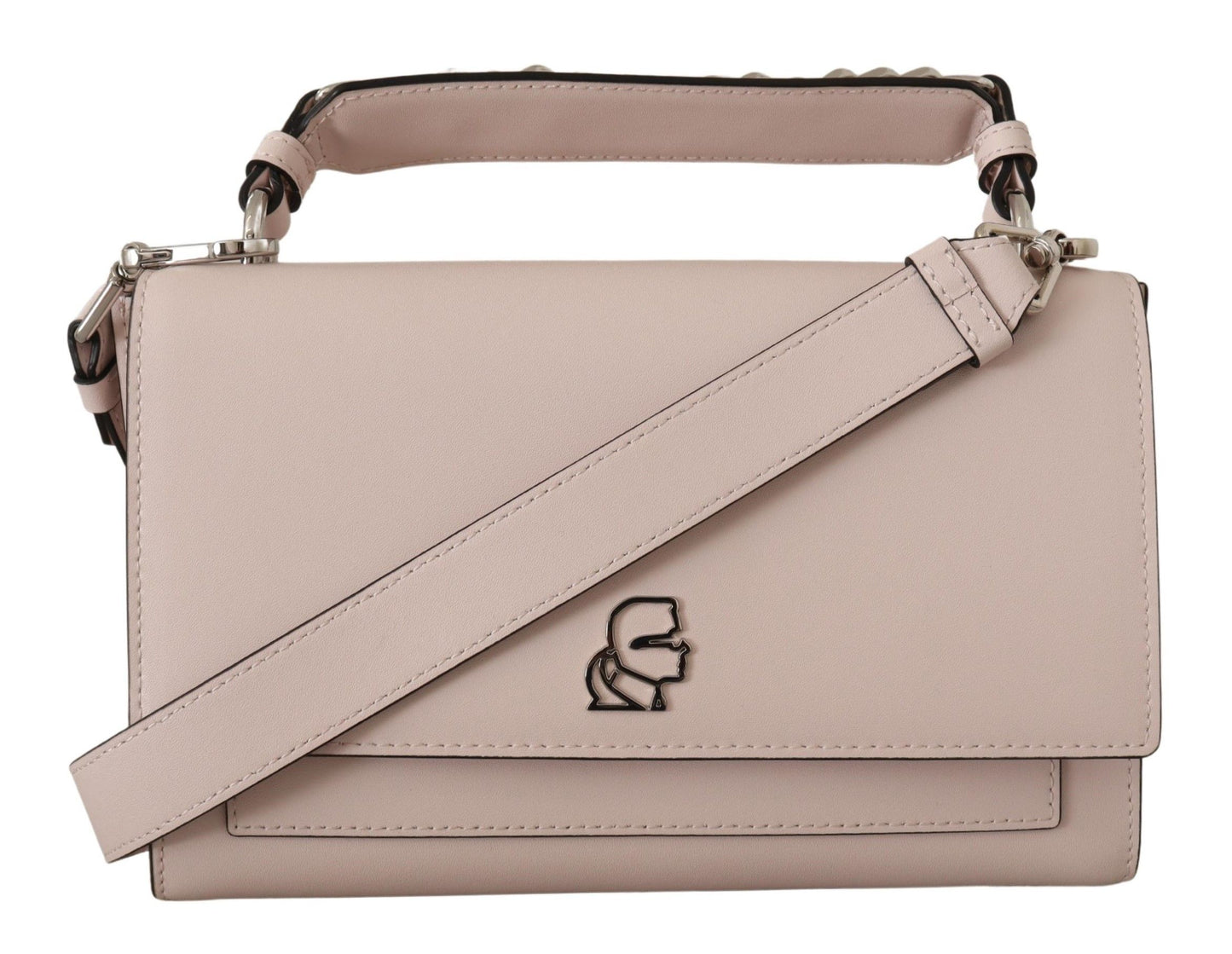 Karl Lagerfeld Light Pink Leather Shoulder Bag