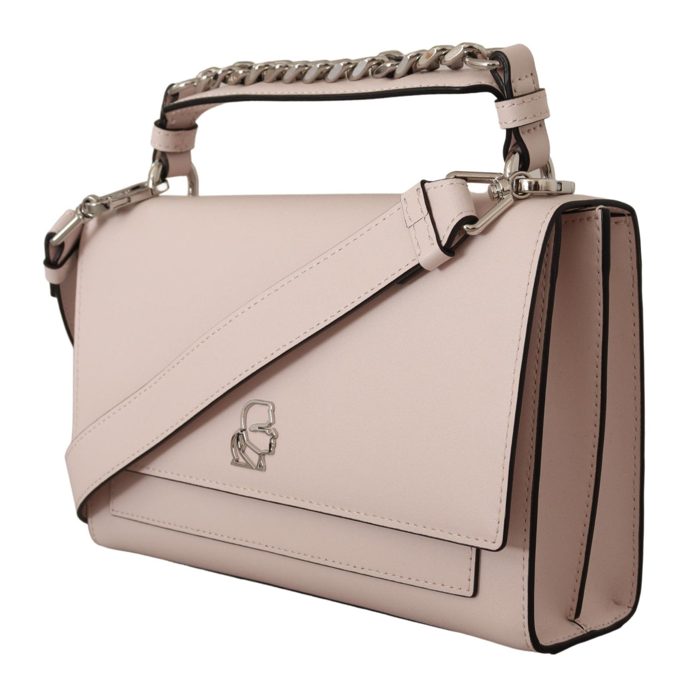 Karl Lagerfeld Light Pink Leather Shoulder Bag