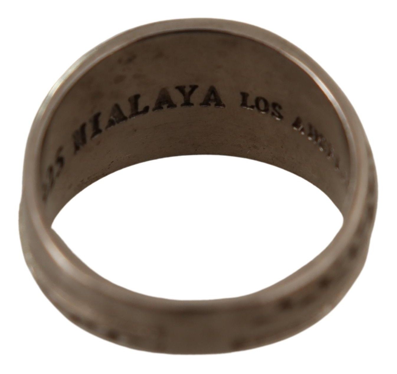 Nialaya Rhodium 925 Sterling Silver Mens Ring