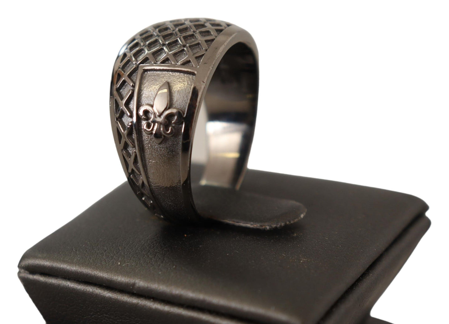 Nialaya Rhodium 925 Sterling Silver Mens Ring