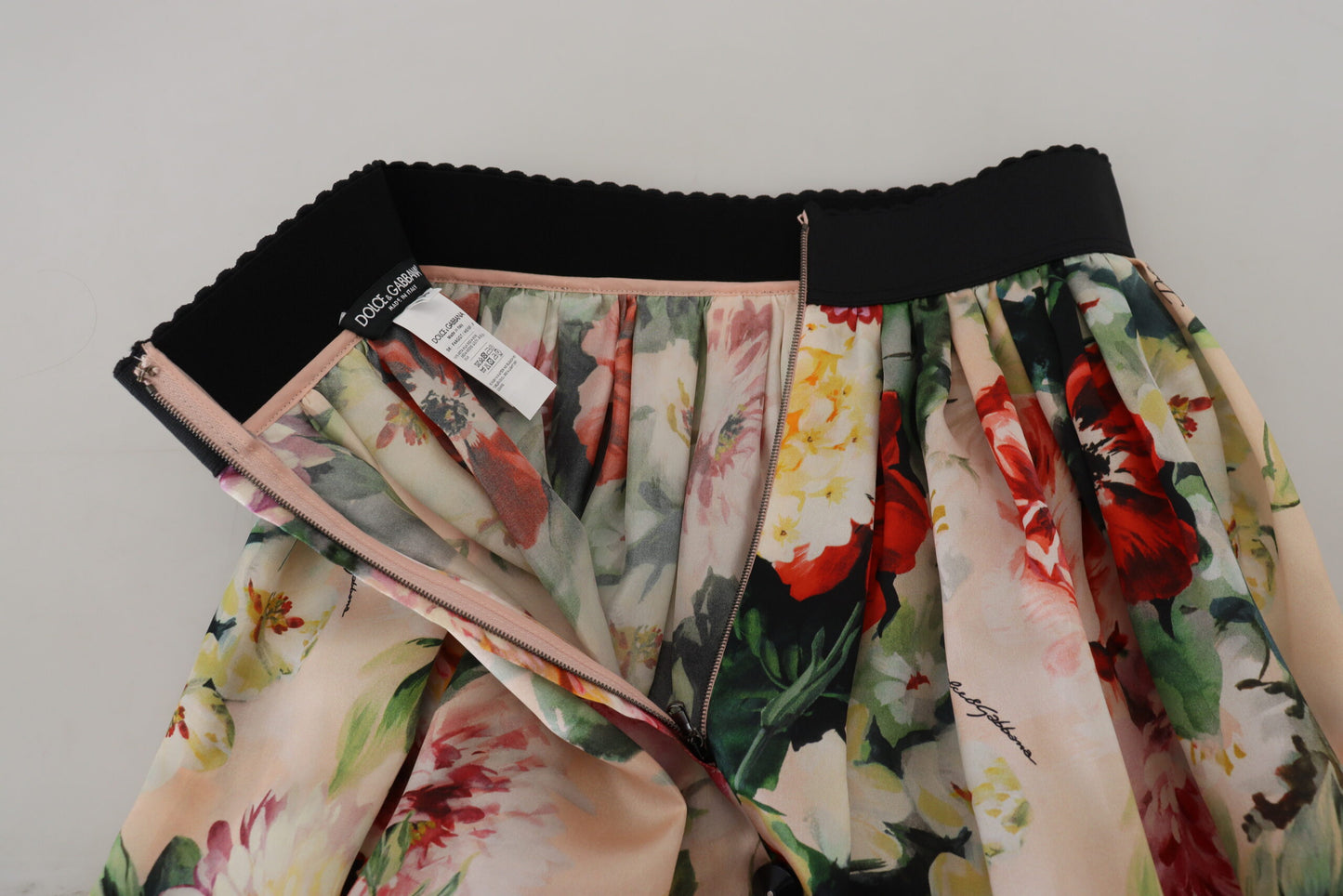 Dolce & Gabbana Multicolor Floral Silk High Waist Aline Skirt