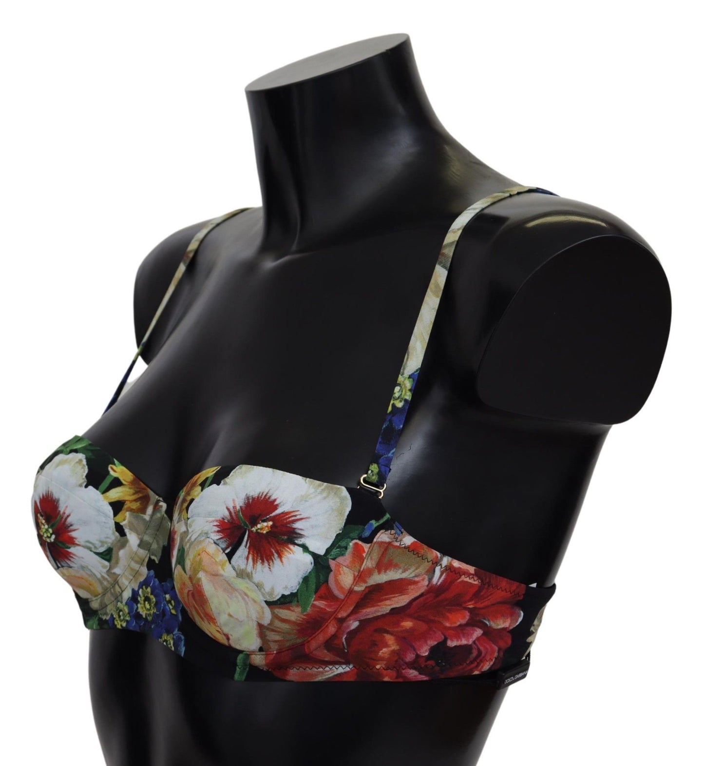 Dolce & Gabbana Multicolor Floral Print Swimwear Bikini Tops