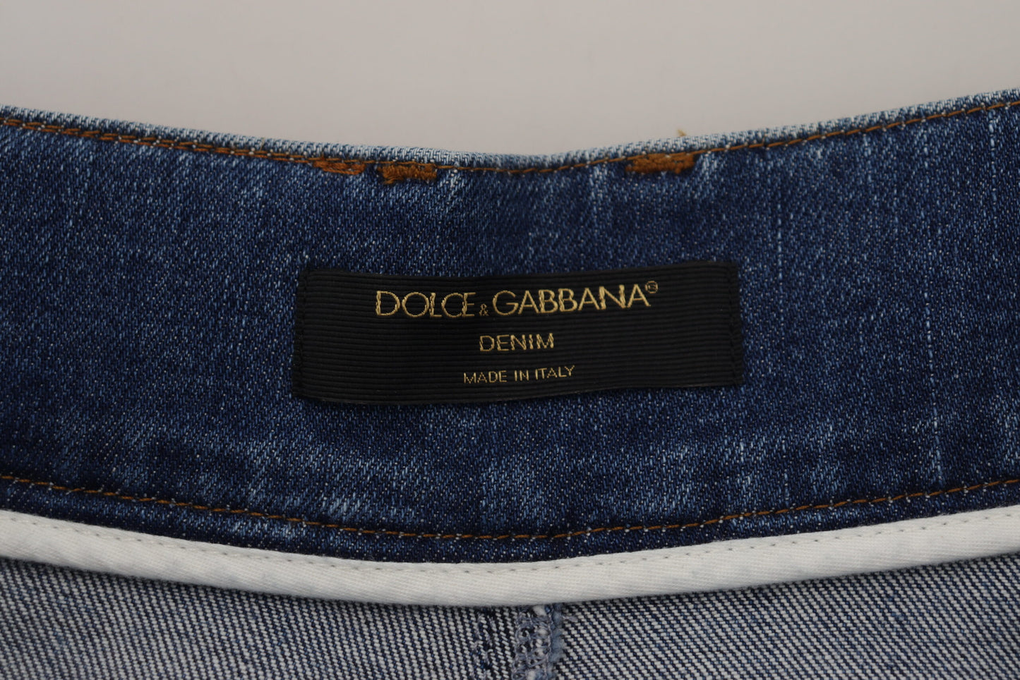 Dolce & Gabbana Blue High Waist Denim Cotton Stretch Jeans