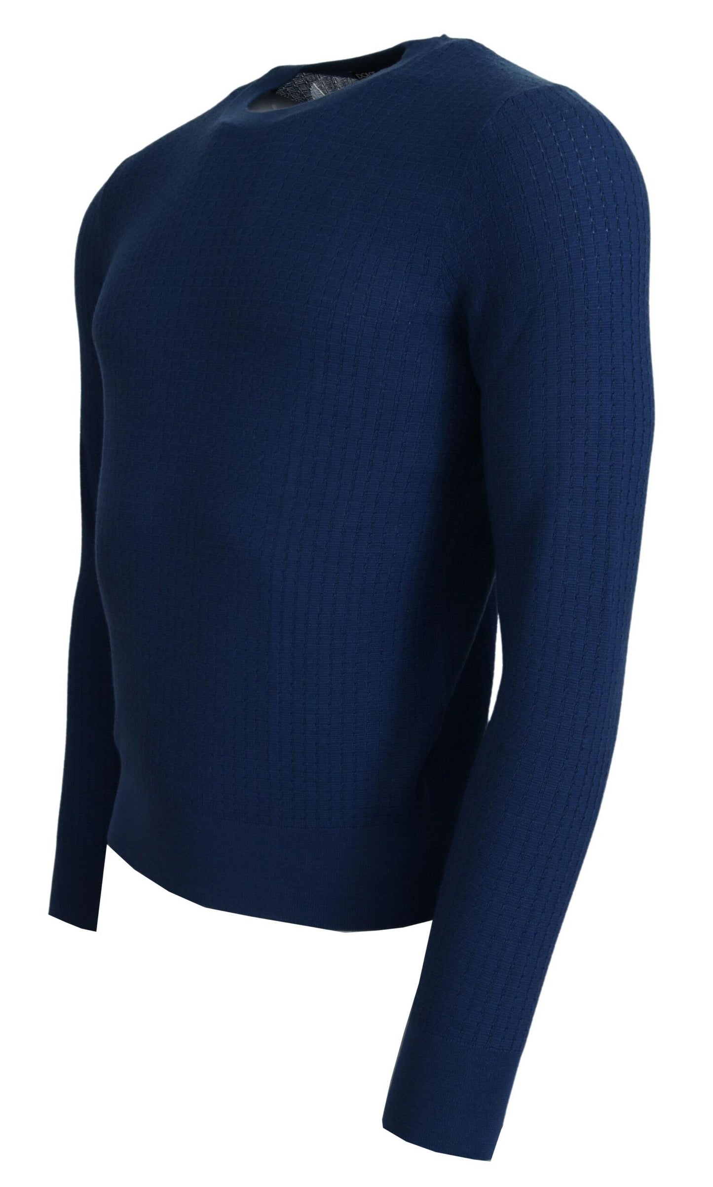 Dolce & Gabbana Blue Cashmere Roundneck Pullover Sweater