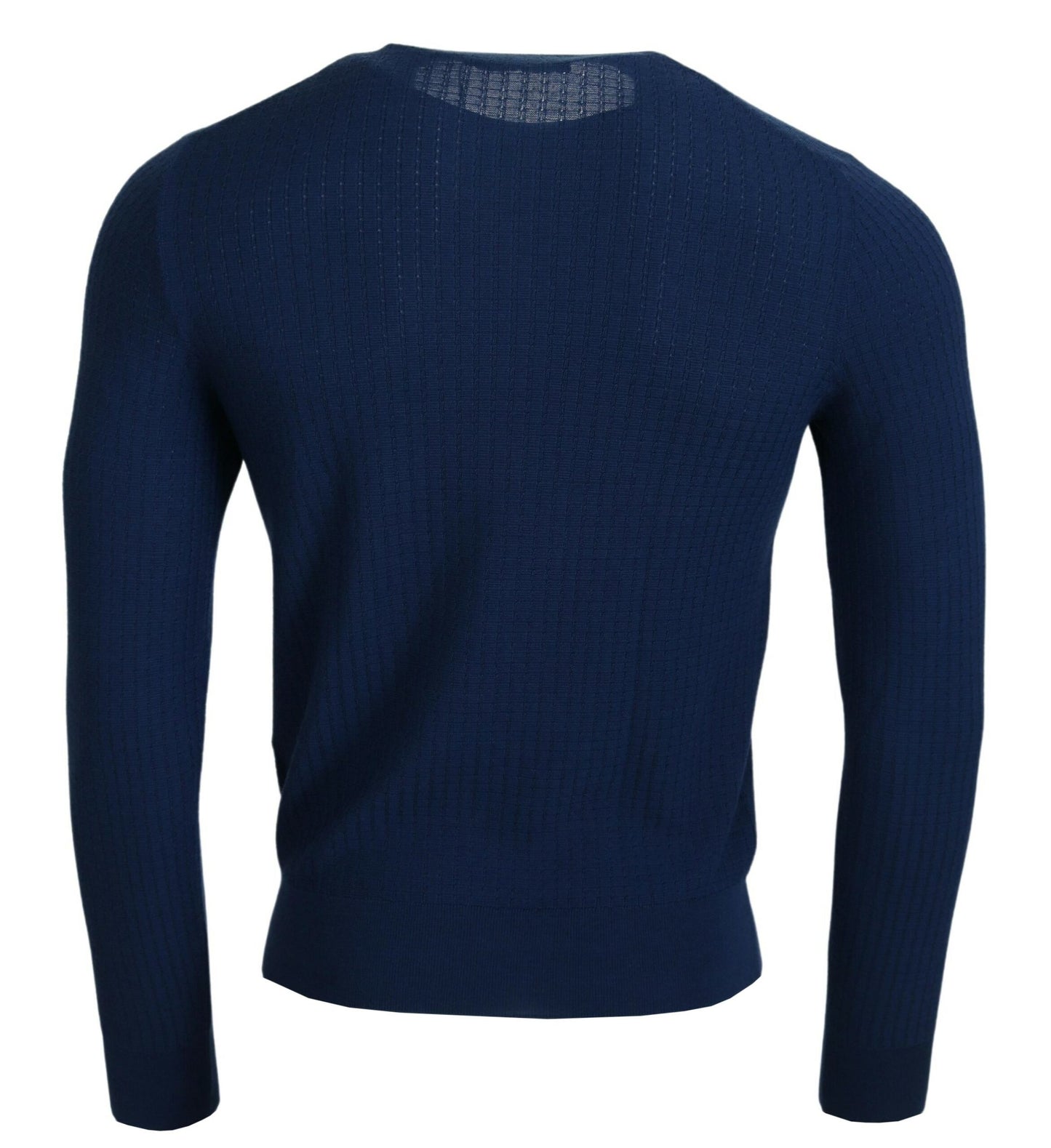 Dolce & Gabbana Blue Cashmere Roundneck Pullover Sweater