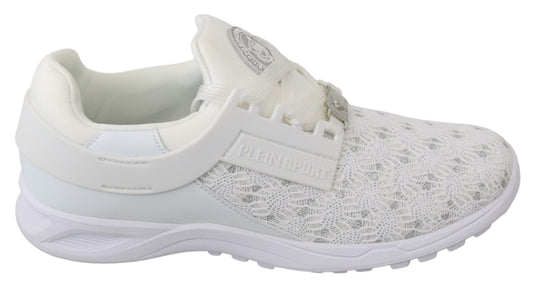 Philipp Plein White Polyester Casual Sneakers Shoes