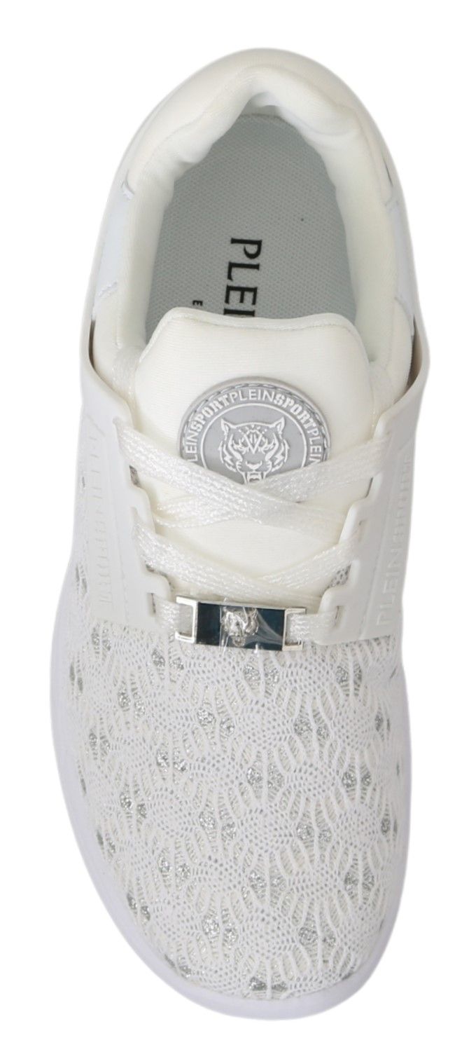 Philipp Plein White Polyester Casual Sneakers Shoes