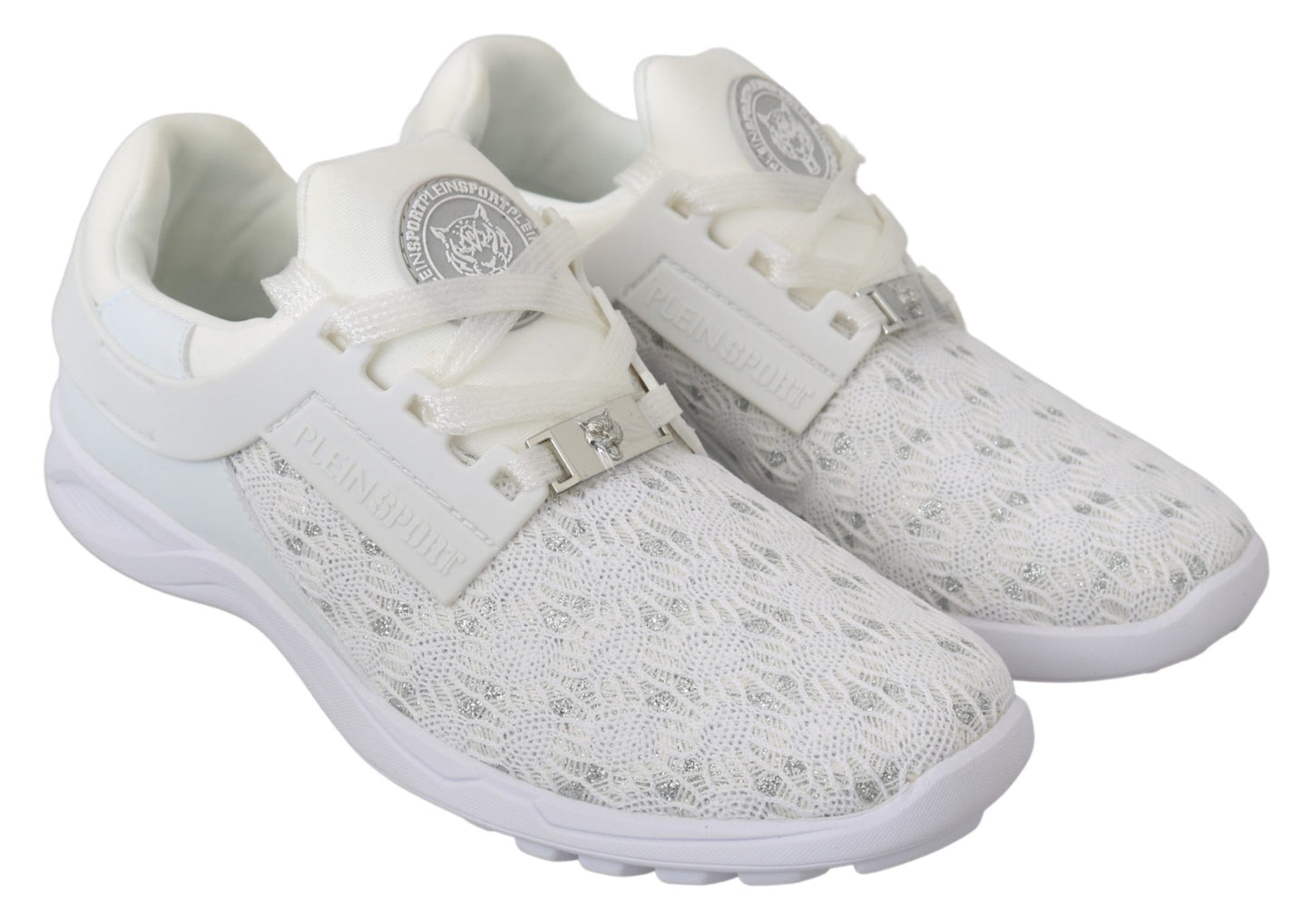 Philipp Plein White Polyester Casual Sneakers Shoes