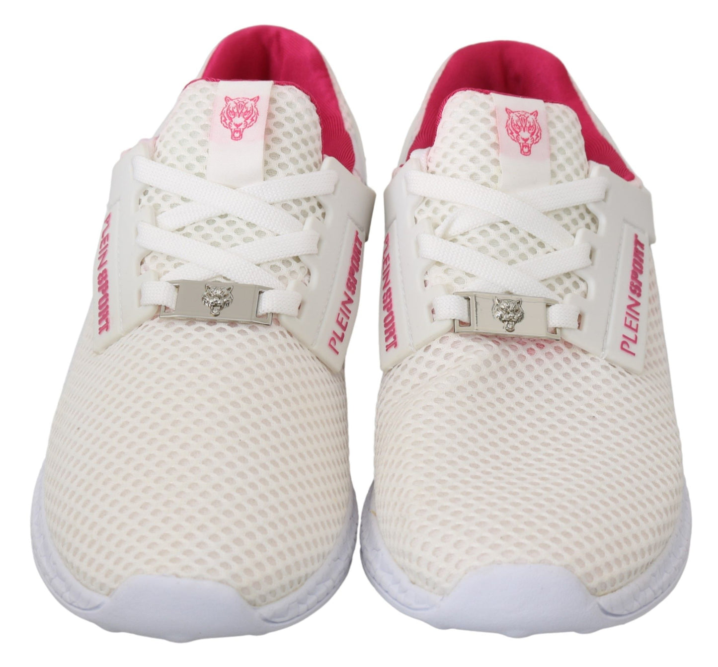 Philipp Plein White Pink Polyester Becky Sneakers Shoes