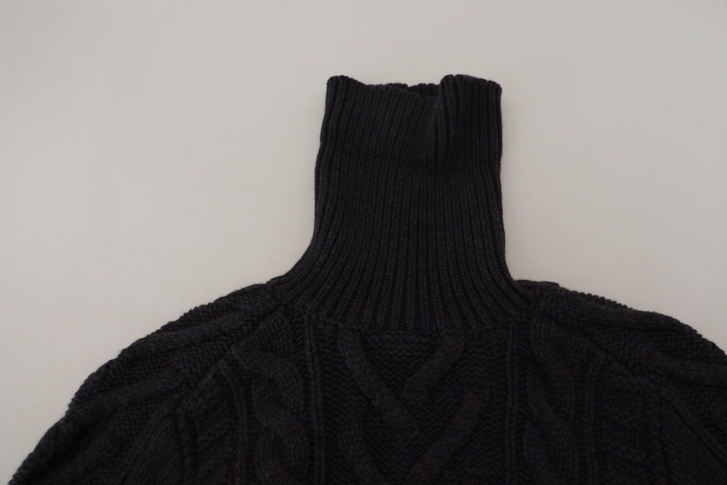 Dolce & Gabbana Black Wool Knit Turtleneck Pullover Sweater