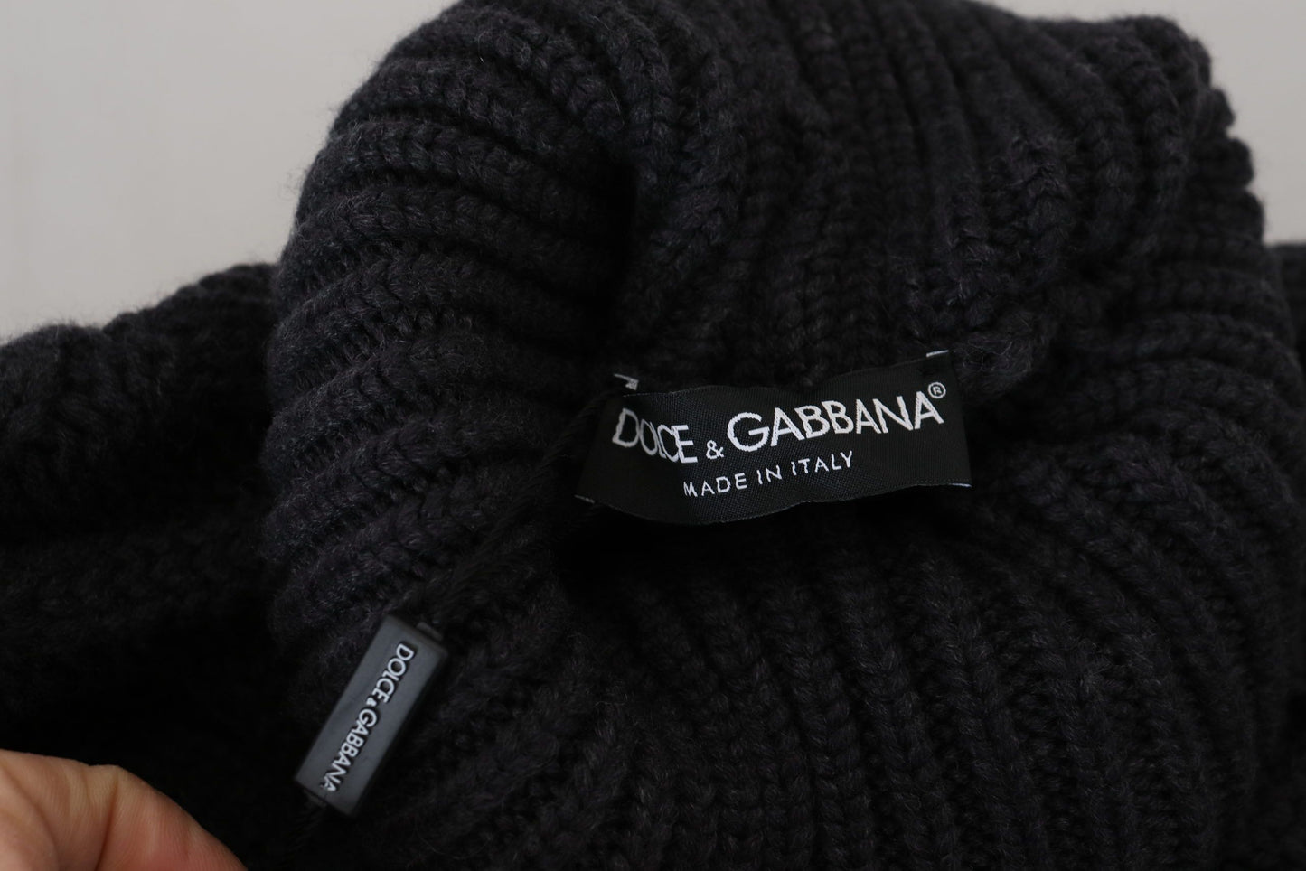 Dolce & Gabbana Black Wool Knit Turtleneck Pullover Sweater