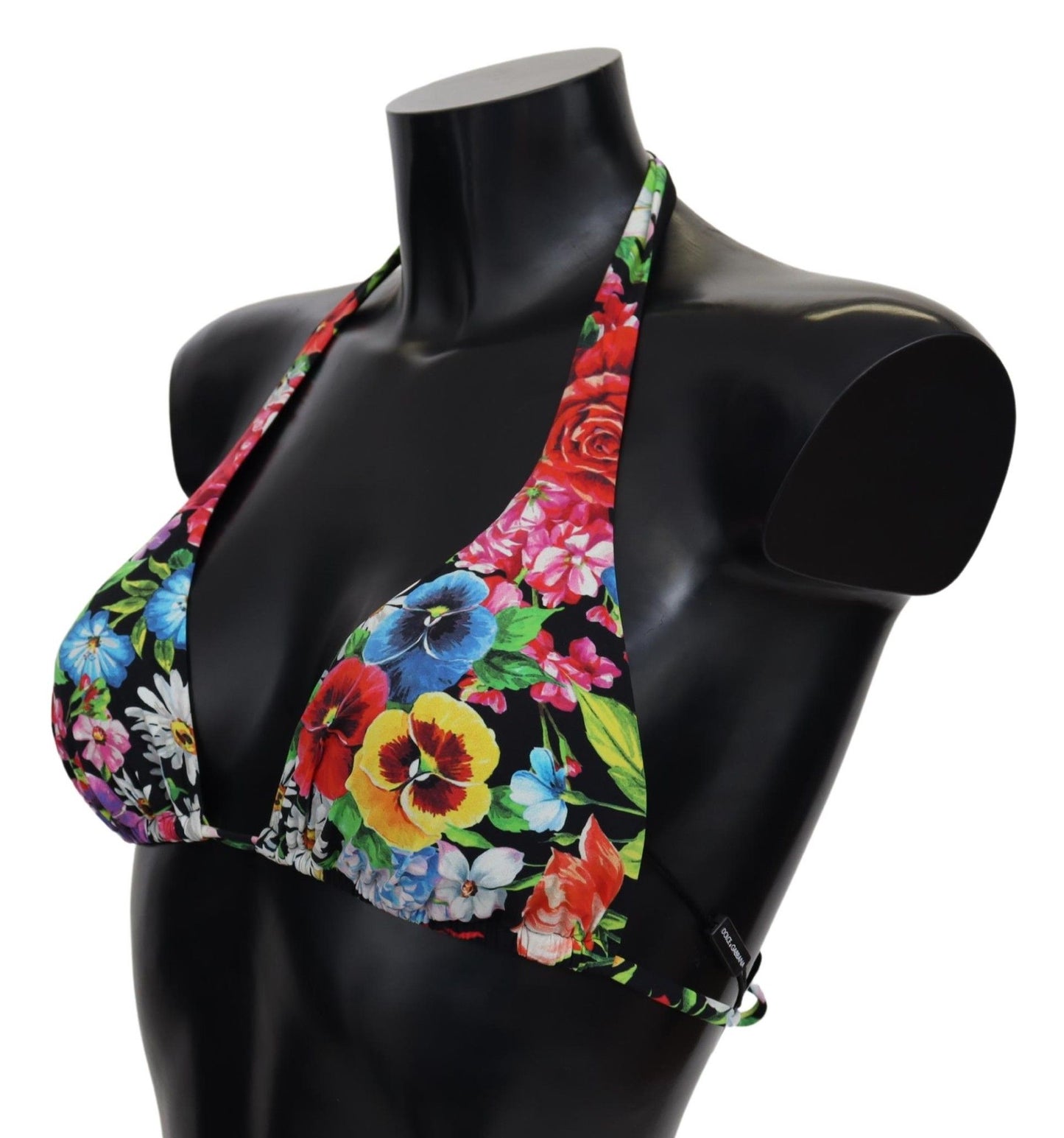 Dolce & Gabbana Multicolor Floral Print Swimwear Bikini Tops