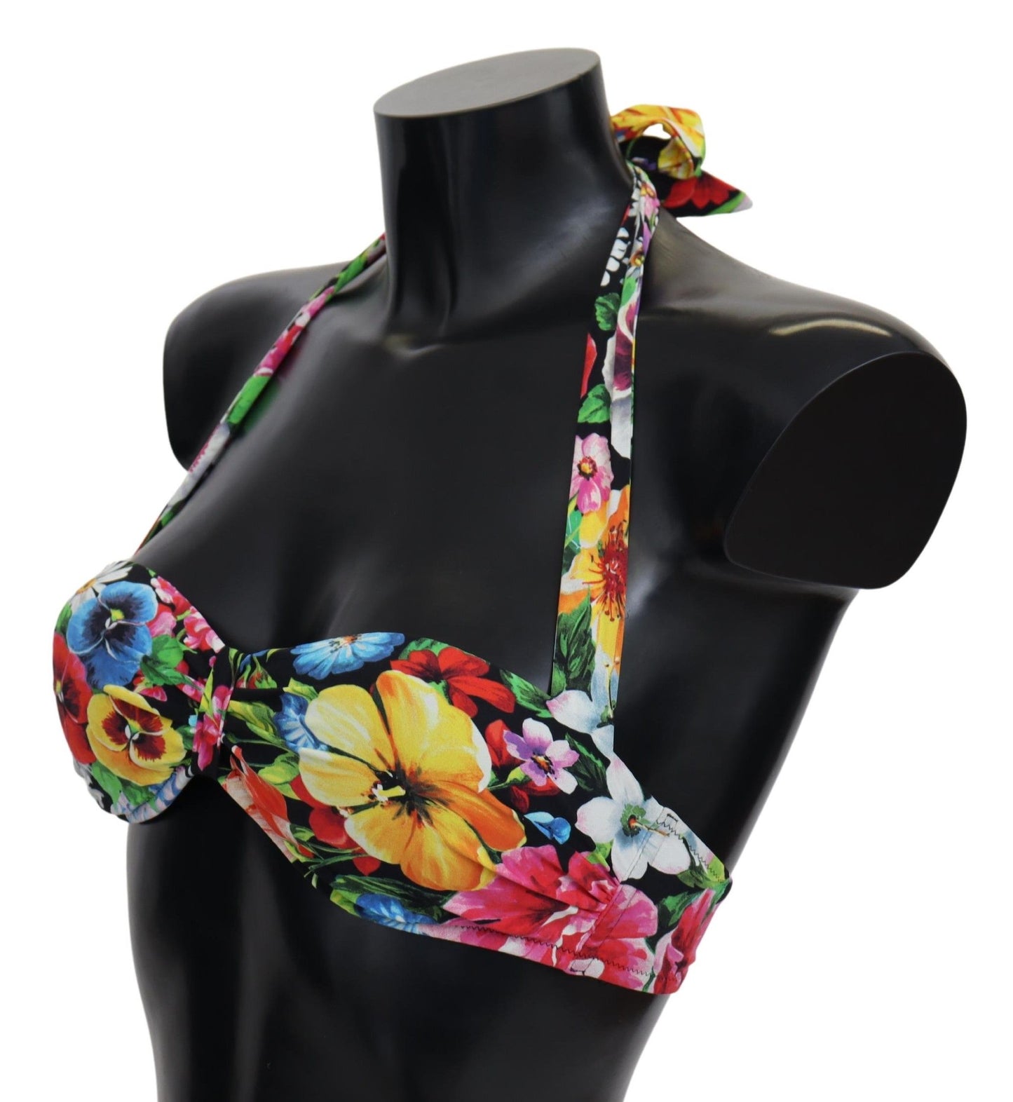 Dolce & Gabbana Multicolor Floral Print Swimwear Bikini Tops