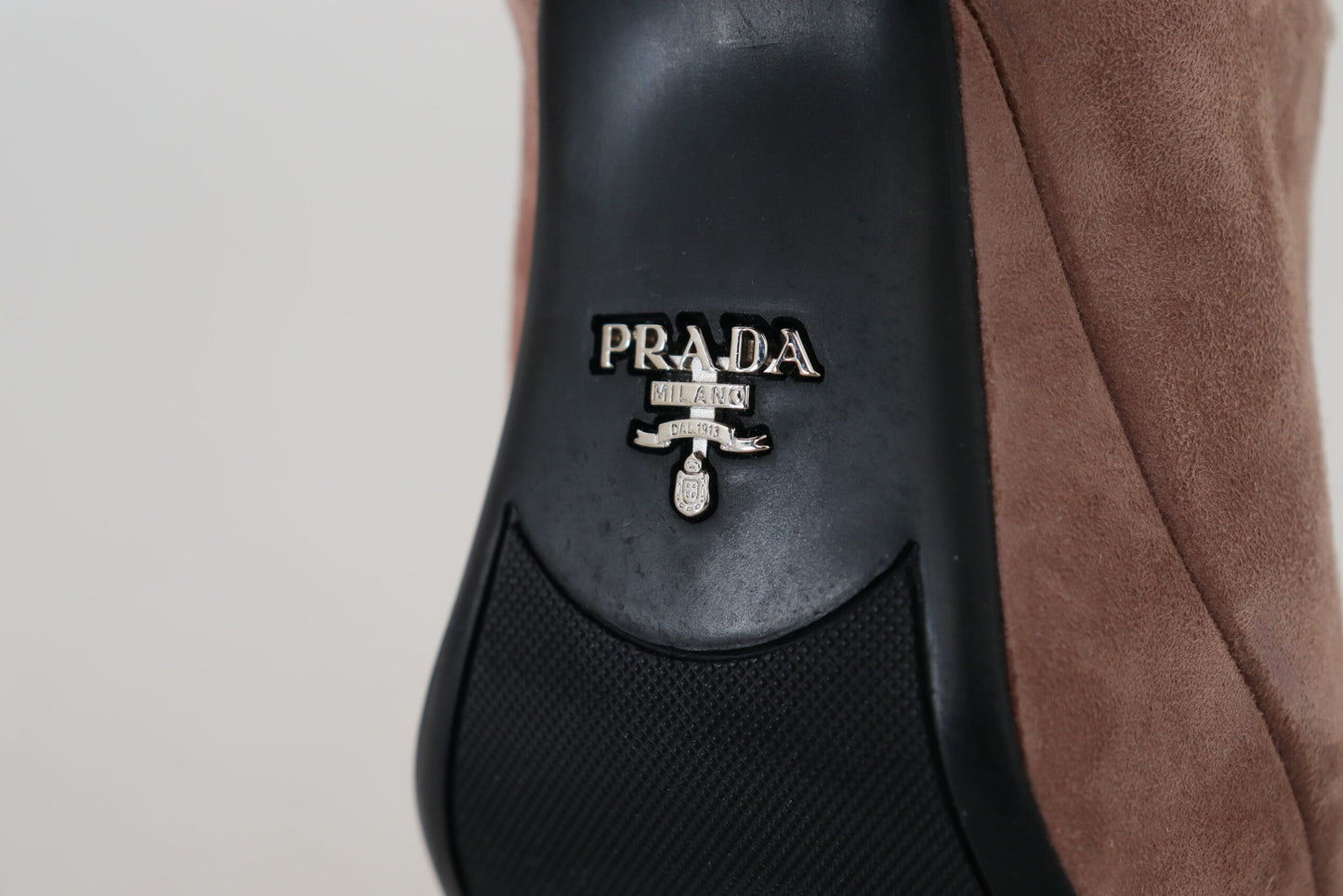 Prada Dark Rose Suede Camoscio Sandals Block Heels Shoes