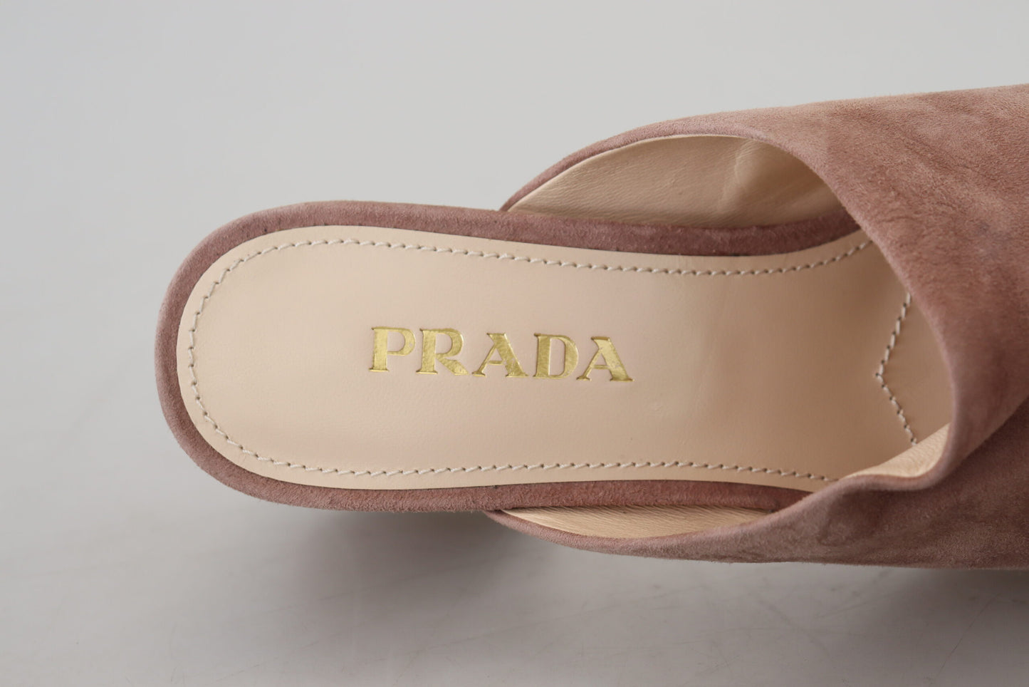 Prada Dark Rose Suede Camoscio Sandals Block Heels Shoes