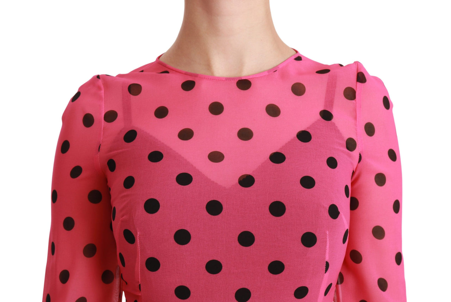 Dolce & Gabbana Pink Polka Dots A-line Knee Length Dress