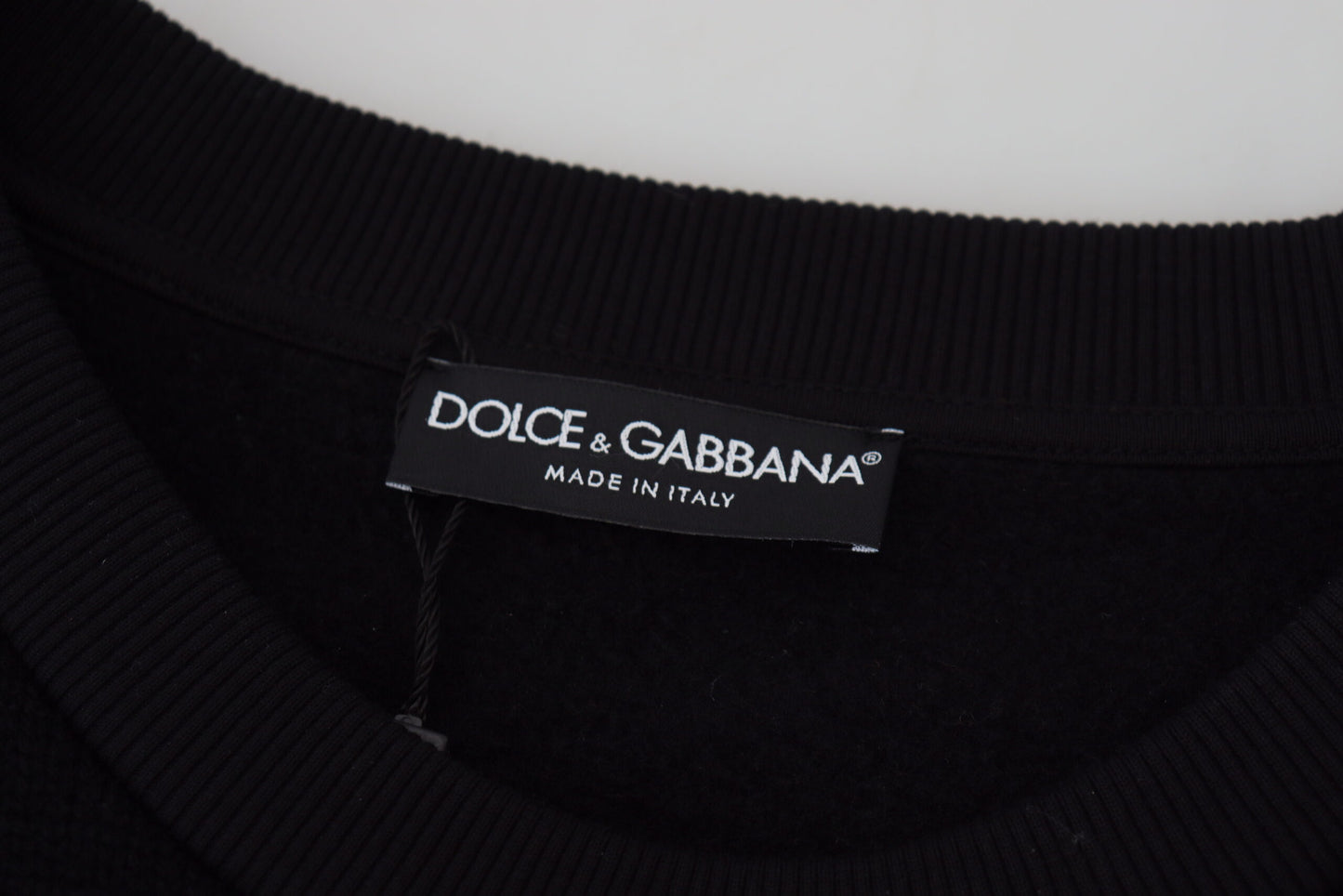 Dolce & Gabbana Black DG Logo Cotton Pullover Sweater