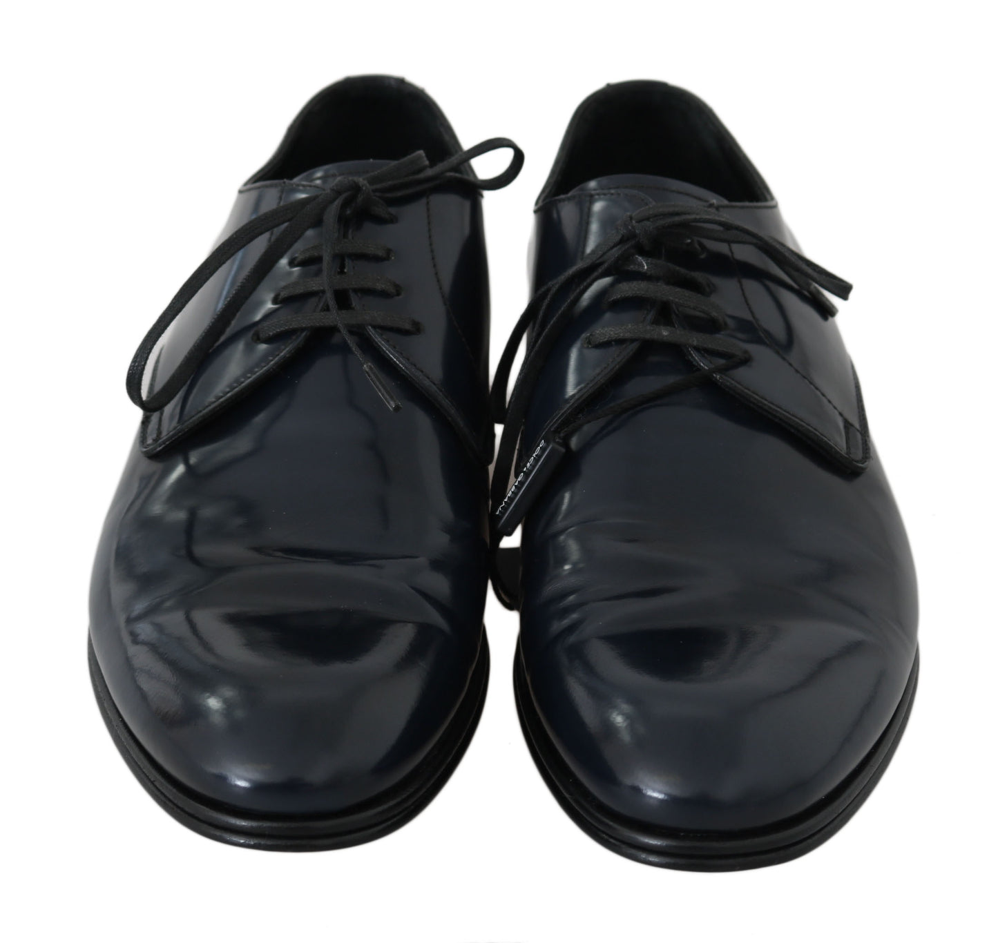 Dolce & Gabbana Blue Leather Dress Derby Formal Mens Shoes