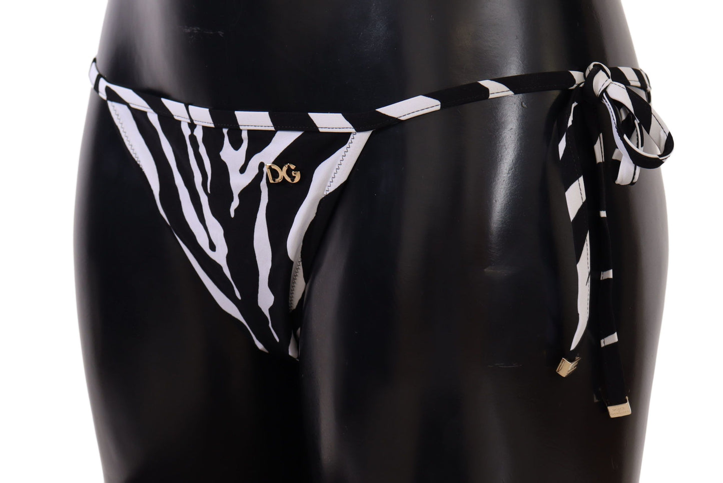 Dolce & Gabbana Black White Zebra Swimsuit Bikini Bottom Swimwear