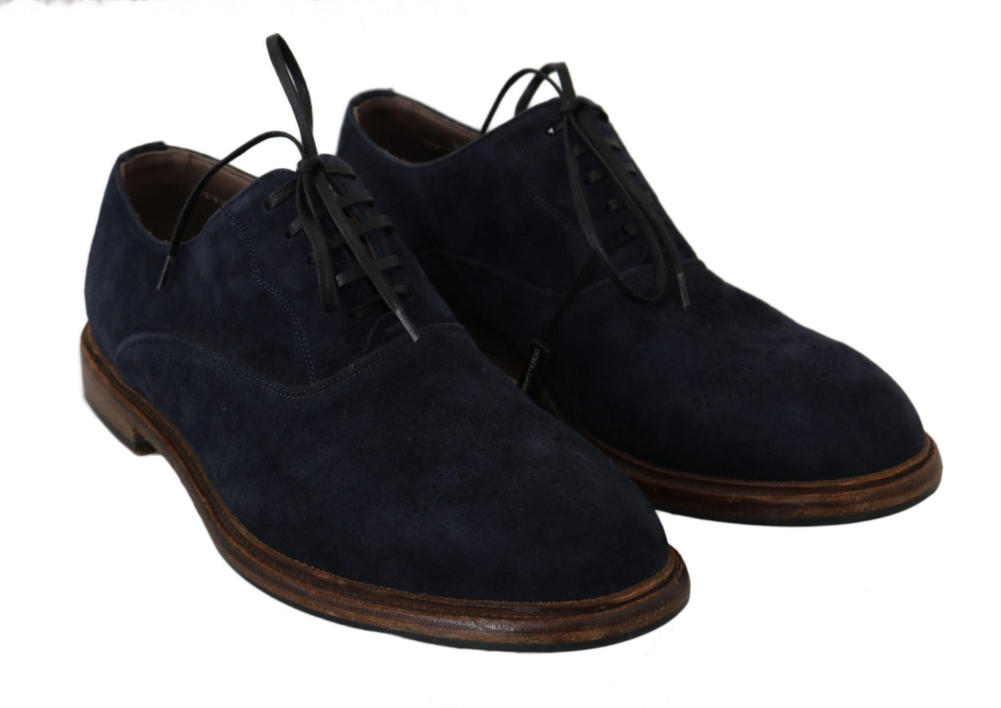 Dolce & Gabbana Blue Leather Marsala Derby Goatskin Shoes