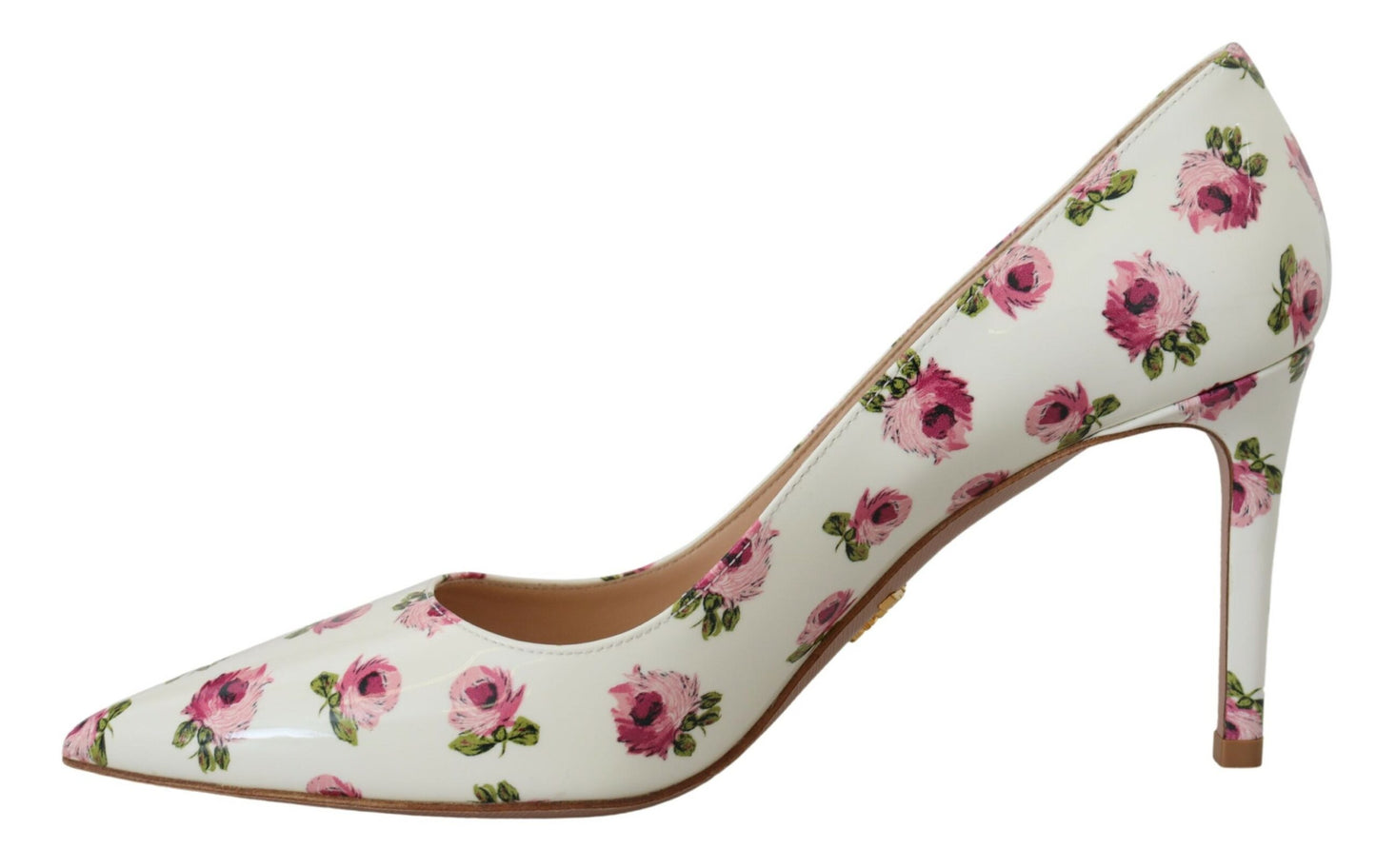 Prada White Leather Floral Heels Stilettos Pumps