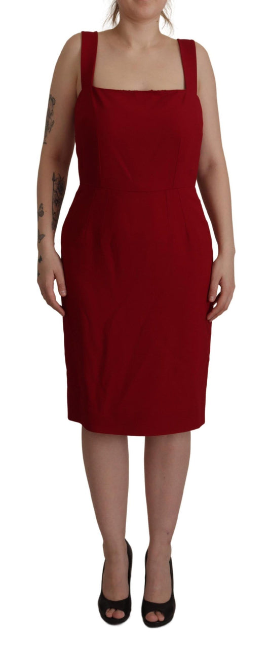 Dolce & Gabbana Red Sleeveless Sheath Viscose Dress