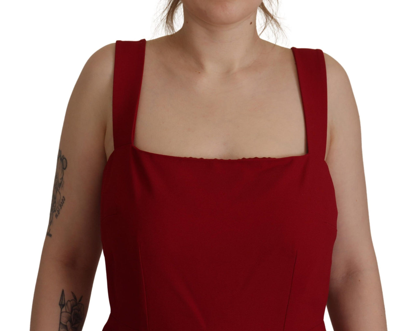 Dolce & Gabbana Red Sleeveless Sheath Viscose Dress