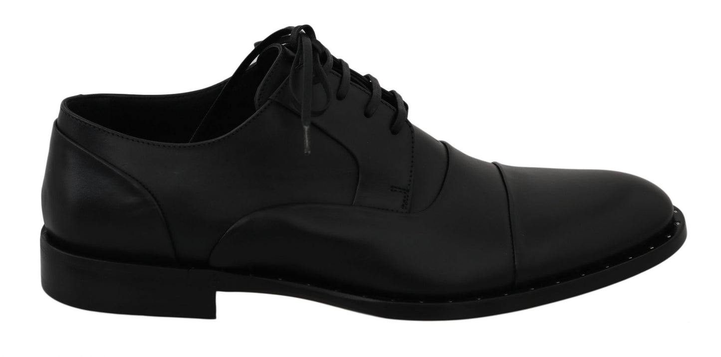 Dolce & Gabbana Black Leather Derby Formal Shoes