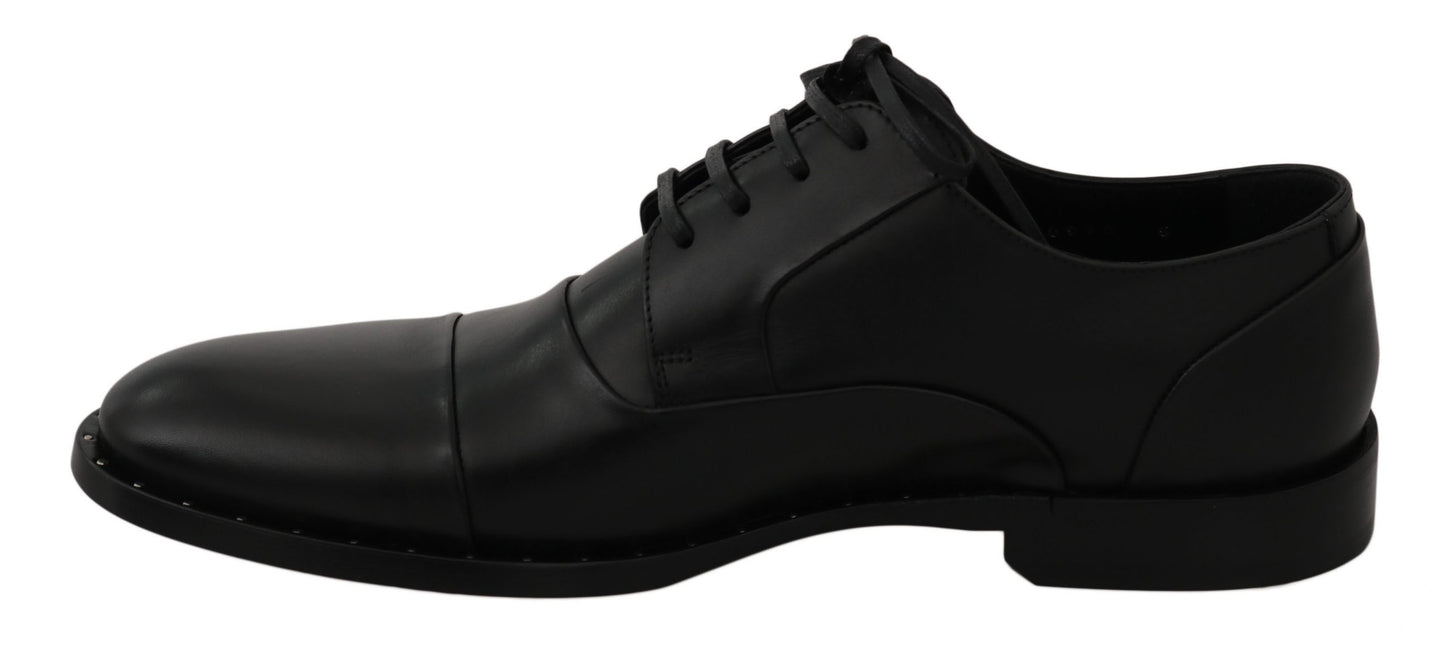 Dolce & Gabbana Black Leather Derby Formal Shoes