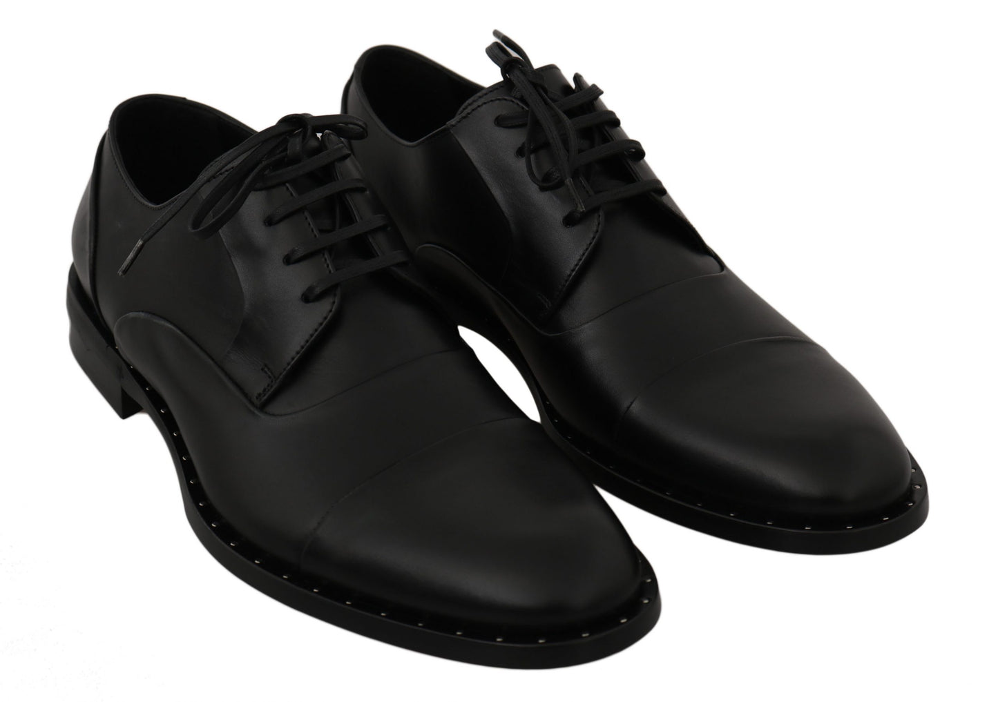 Dolce & Gabbana Black Leather Derby Formal Shoes