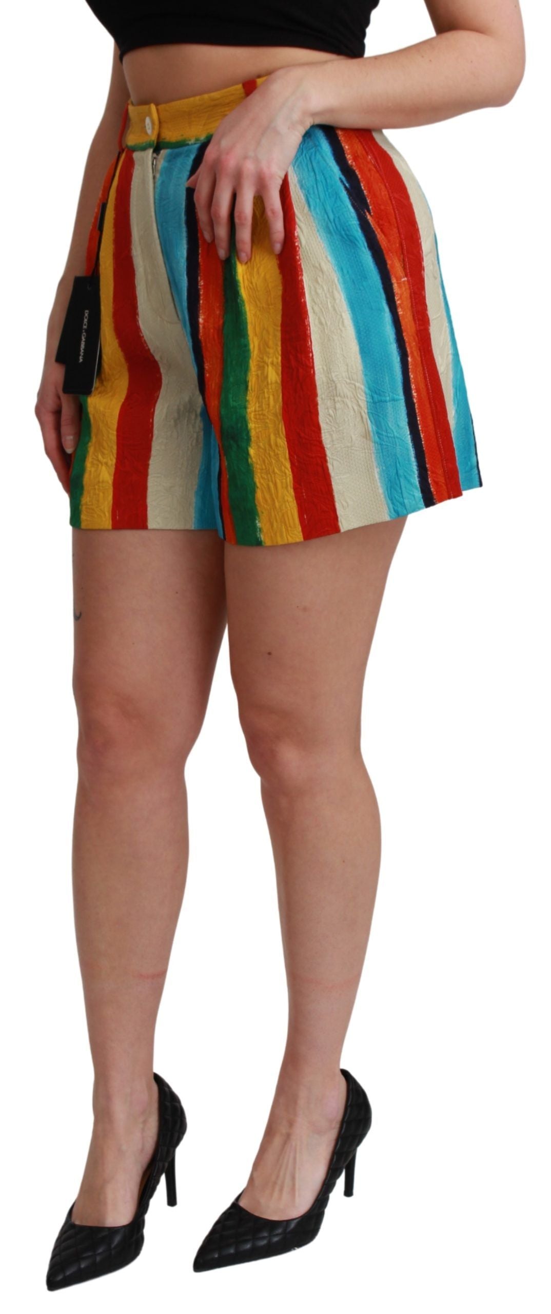 Dolce & Gabbana Multicolor Riga Pittorica Mini Shorts