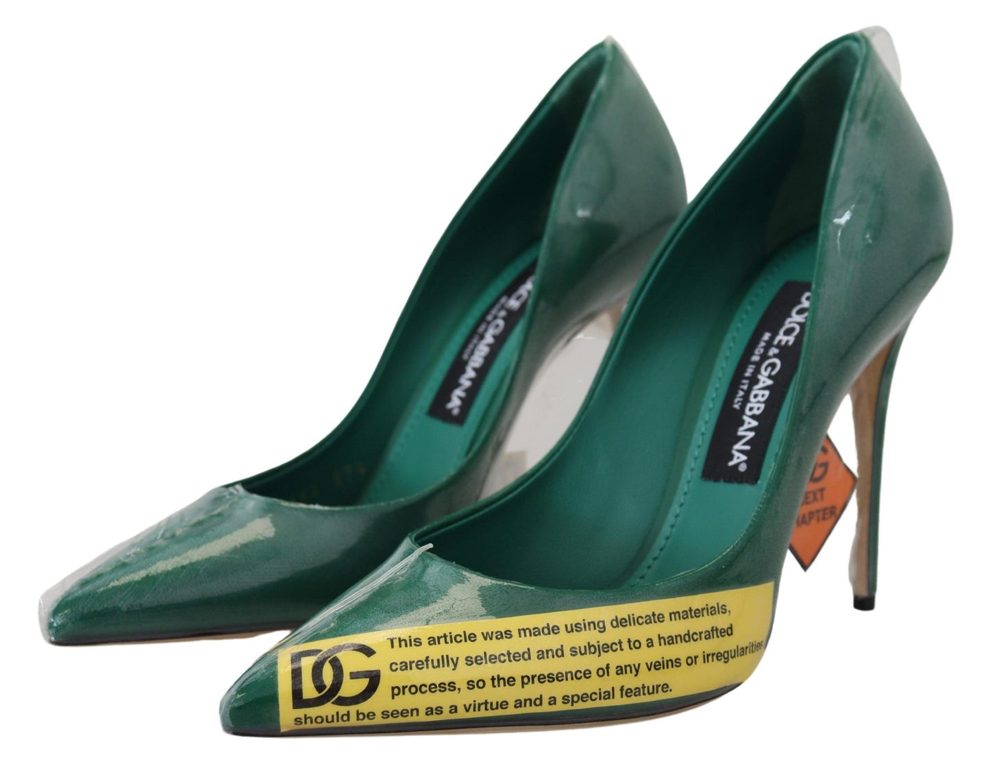 Dolce & Gabbana Green Leather Heels Pumps Plastic Shoes